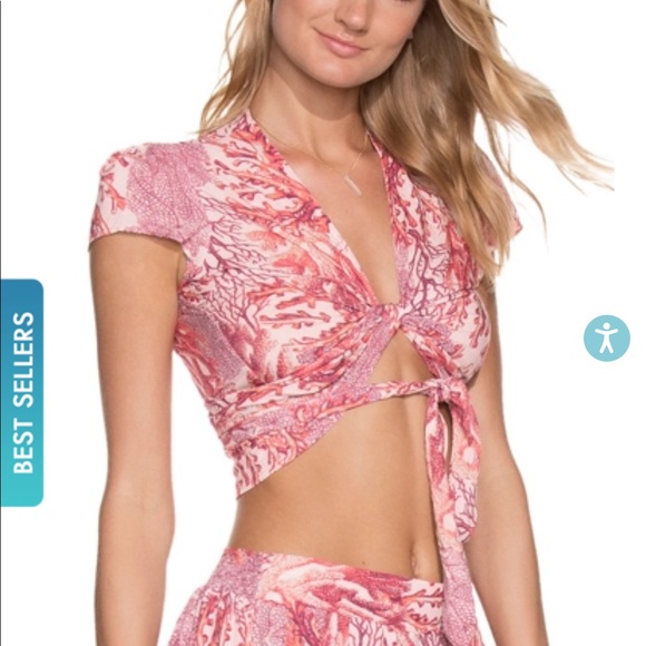 $156 Maaji Delightfull Dunes Palazzo Pants-crop Top Set Size Small - Picture 2 of 10